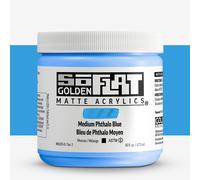 Golden : SoFlat : Matte Acrylic Paint : 473ml : Medium Phthalo Blue