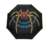 Golden Spider Dark Umbrella Windproof Automatic Foldable Umbrells Auto Open Close for Men Women Kids