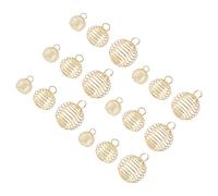 Golden Spiral Bead Cage Charms Pendants Alloy Material 30pcs with Stretchable and Easy to Return to Original Shape Features for DIY Jewelry Making for Bracelets and Earrings
