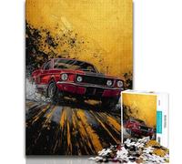 Golden Sports Car Jigsaws Puzzles 1000 Pieces for Adults Gifts,Challenging Game And Family Play for Is Ideal As A Gift for The Whole Family 50x75cm