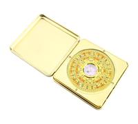 Golden Square Flip Feng Shui Compass Alloy Luo Jing Instrument Portable Three Combined Plate Residential Geomancy Study Home Decoration Craft Ornament