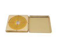 Golden Square Flip Feng Shui Compass Alloy Luo Jing Instrument Portable Three Combined Plate Residential Geomancy Study Home Decoration Craft Ornament