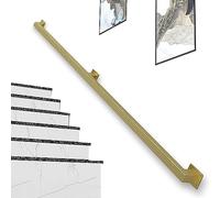 Golden Square Stair il - Non-Slip Wall-Mounted Metal Safety Railing Galvanized Iron Guardrail 200 kg Load Capacity for Stairs and Balconies
