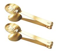 Golden Stainless Steel Tea Bag Strainer Clip & Squeezer Tongs for Loose Leaf Tea & Ice Cubes