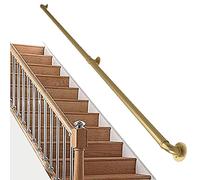 Golden Stair il - Complete Kit for Bathroom Hallway - Wall-Mounted Railing Indoor/Outdoor Guardrail 1m-6m Sizes (500cm) -& Stylish Safety Solution