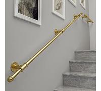 Golden Stair Rail - Cleto Kit. 1ft-20ft Adjustable Railing il for Indoor/Outdoor Stairs, Wall-Mounted Wrought Iron Safety Support Bar for Hallways.