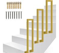 Golden Stair Railing, U-Shaped Stair Guardrail, Wrought Iron Side Supports, 95cm Safety il for Loft Corridor - Secure & Stylish Support (35cm-100cm)