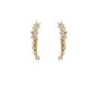 Golden Star Flower Earrings Sweet and Long Ear Bone Clip Stylish Accessory Gift with Temperament