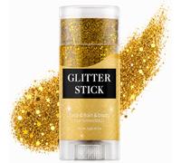 Golden Star Glitter Stick for Face Hair Body - Long Lasting Gold Shimmer Makeup Stick, Twist Up No Mess Body Glitter for Festival Party Concert Rave Night Out, Portable Easy Apply 16g