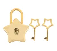 Golden Star Shaped Padlock for Diaries and Jewelry Boxes | Zinc Alloy Build, Two Keys Included, Decorative Gift-ready Piece for Office Desk and Travel Use