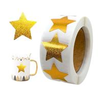 Golden Star Stickers - 500 Piece Self Adhesive, Glitter Tape Sticker Roll, Cup Stationery Decoration Classroom Book, Business School Reward Parents, Teachers Students Fun Creative