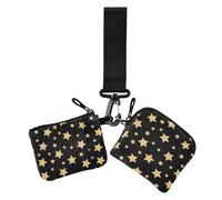 Golden Star Women's Wallets Card Cases Cute Fashion Women's Money Organizers with Zipper Pocket for Work Travel 2 Packs, Golden star, One Size, Casual