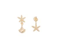 Golden Starfish Seashell Earlings Drop Dangle Alloy Light luxury Summer Beach Vacation Jewelry for Girls Woman Accessory