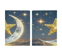 Golden Stars And Moon Passport Holder Passport Wallet PU Leather Passports Protective Cover Slim Travel Accessories