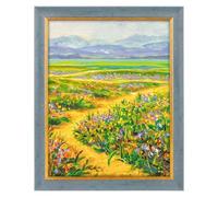 Golden State Art 11x14 Ornate Picture Frame Plexiglass Blue with Gold Color