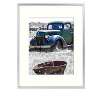 Golden State Art, 11x14 Silver Picture Frame Displays Photo 8x10 with Mat or 11 x 14 Without Mat for Wall Mounting, Classic Satin Aluminum Frames with Real Glass (Pack of 1)