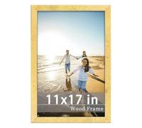 Golden State Art, 11x17 Gold Picture Frame Made of Solid Wood And Tempered Glass - Wall Mounting - Great for Posters, Weddings, And Engagements, 1 Pack