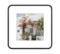 Golden State Art 12x12 Aluminum Picture Frame Black - With Round Corners - With Mat for 8x8 Photo or Without Mat for 12x12 Photo - Real Glass - Matte Design - Home Decor for Wall Display