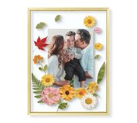 Golden State Art, 12x16 Floating Frame, Gold Aluminum Picture Frame, Clear Glass Display Any Size Photo up to 12 x 16, for Wall or Table Top Decoration