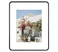 Golden State Art 16x20 Aluminum Picture Frame Black - With Round Corners - With Mat for 11x14 Photo or Without Mat for 16 x 20 Photo - Real Glass - Matte Design - Home Decor for Wall Display