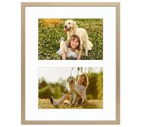 Golden State Art, 4x6 Aluminum Collage Frame, Displays 6x4 Pictures With 2 Openings Mat or One 8x10 Photo, Real Glass, Portrait/Landscape Wall/Tabletop Display, Gold, 1 Pack