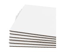 Golden State Art, 50 Pack 11x14 One-Side White Corrugated Cardboard Sheets, Flat Cardboard Inserts Layer Pads for Mailing, Packaging or Art Crafts Photo Backing (1/8" Thick)