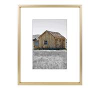 Golden State Art, 8x10 Aluminum Photo Frame for 5x7 Pictures with Ivory Mat Easel Stand for Tabletop Display - Wall Display - Great for Weddings, Graduations, Events, Portraits (Gold, 1-Pack)