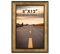 Golden State Art, 8x12 Inch Poster Frame Dark Gold Brown & Bronze, Horizontal And Vertical Wall Display, With Real Glass