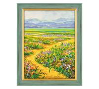 Golden State Art 9x12 Ornate Picture Frame Plexiglass Green with Gold Color