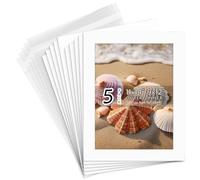 Golden State Art, Acid Free, Pack of 5, 11x14 White Picture Mats Mattes with White Core Bevel Cut for 9x12 Photo + Backing + Bags