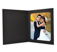 Golden State Art, Acid-Free Photo Folders for 8x10 or 6x8 Picture,Pack of 25 Black Cardboard/Paper Frames,Great for Portraits and Photos,Special Events: Graduation,Wedding,PF035