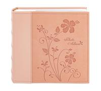 Golden State Art,Faux Leather Photo Album Hold 200 4x6 Pictures with Memo Writing Space,Great for Wedding Family Holidays(Color:Pink)