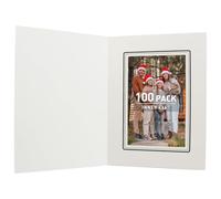 Golden State Art, (Ivory with Black Lining, 4x6, 100-Pack) Photo Folders with Side Insert, Acid Free Great for Portraits and Photos, Special Events: Graduation,Weddings,Baby Showers,Christmas,Santa