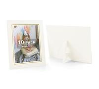 Golden State Art, Pack of 10, 5x7 Paper Picture Frames with Easel, Paper Photo Frame Cards, DIY Cardboard Photo Frame (Ivory with Gold Lining)