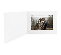 Golden State Art, Pack of 25, 5x7 or 7x5 Photo Folders, Cardboard Picture Frame, Paper Frame Cards, Greetings/Invitation Special Events: Graduation, Christmas, Wedding(White)
