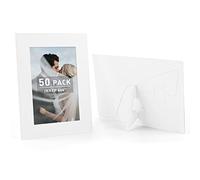 Golden State Art, Pack Of 50, 4X6 Paper Picture Frames With Easel, Paper Photo Frame Cards, Diy Cardboard Photo Frame (White)