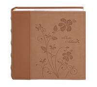 Golden State Art Photo Album, Holds 200 4"x6" Pictures, 2 Per Pages, Faux Leather Vintage Inspired Cover, P52028-6 Brown