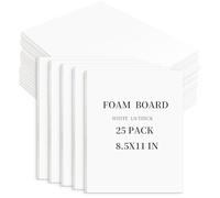 Golden State Art, White Foam Boards 25 Pack 8.5x11 Foam Core Board, 1/8" Thick Acid Free Foam Poster Board for Modeling, Billboard, Projects, Paintings and Display