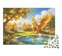 Golden Stone Gryphon Manor Garden Jigsaw Puzzle for Adults 1000 Piece Jigsaw Puzzle Paper Fountain European Style Relaxation Home Decor 70x50cm/1000pcs