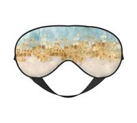 Golden Strokes Print Satin Sleep Mask & Eye Mask | Deep Dream Sleep Masks for Women & Men | Soft Sleeping Eye Mask to Nourish Skin