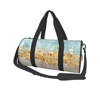 Golden Strokes Print Travel Duffel Bag, Foldable Gym Bag Overnight Weekend Bags for Women, Large Holdall Bag Cabin Bag for Sports and Travel