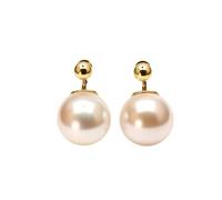 Golden Stud with Pearl Drop Earrings for Women, Classic Beaded Dangle Jewelry Accessory