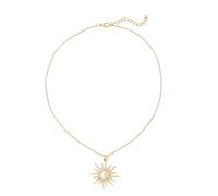 Golden Sun Necklace Adjustable Star Moon Pendant Stylish Sun Clavicle (Gold)
