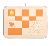 Golden Sun Orange Autumn Plaid Reusable Drying Dish mat 18x24 Rectangle Large Dish Drainer Tray Decorative Home Decor Essentials