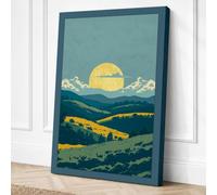 Golden Sun Over Fields Canvas Wall Art Print 18x12 Inch (46 x 30 cm)