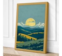 Golden Sun Over Fields Canvas Wall Art Print 18x12 Inch (46 x 30 cm)