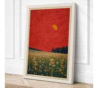 Golden Sun Over Fields Canvas Wall Art Print 24x16 Inch (61 x 41 cm)