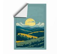 Golden Sun Over Fields Minimalist Unframed Wall Art Print A1 (84.1×59.4cm), Wall Decor for Living Room, Bedroom, Office & Home, Art Gift