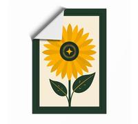 Golden Sunflower Botanical Unframed Wall Art Print A4 (29.7×21cm), Wall Decor for Living Room, Bedroom, Office & Home, Art Gift