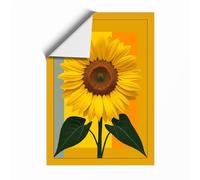 Golden Sunflower Botanical Unframed Wall Art Print A4 (29.7×21cm), Wall Decor for Living Room, Bedroom, Office & Home, Art Gift